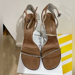 Calvin Klein Brown Strappy Heels 7.5